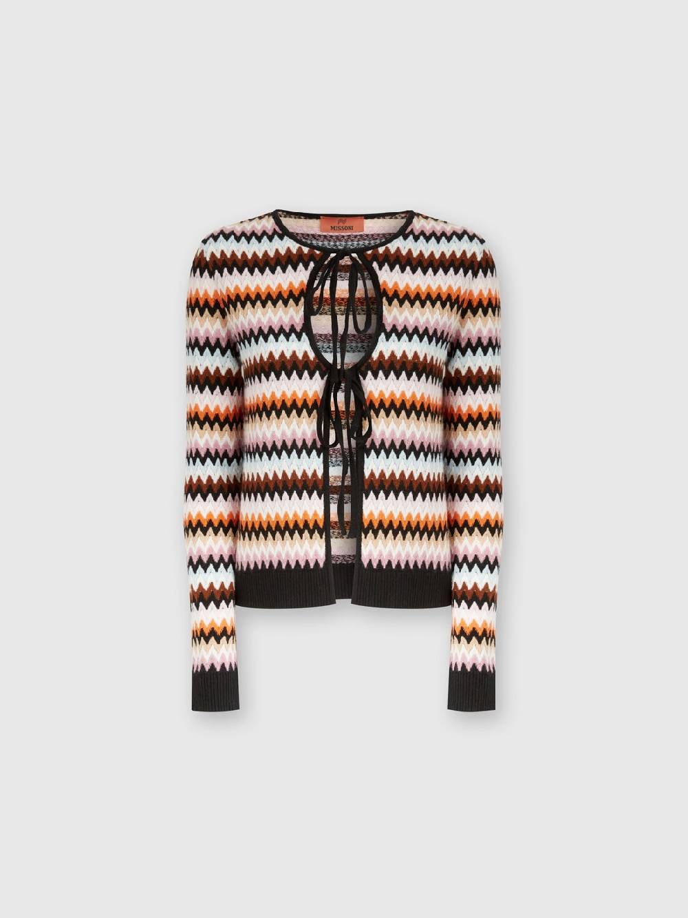 Missoni Cardigan in lana zig zag con profili a contrasto Vendita
