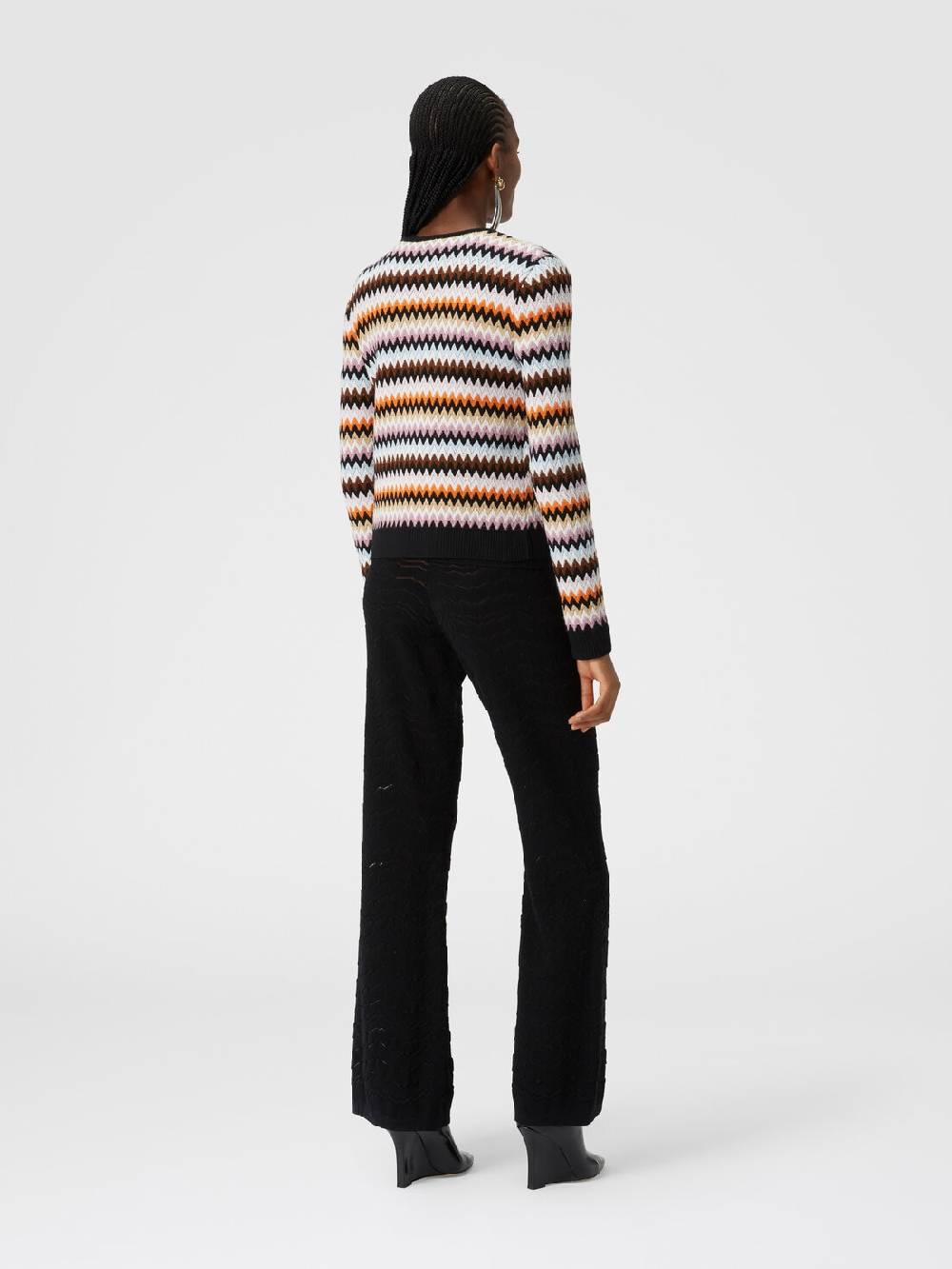 Missoni Cardigan in lana zig zag con profili a contrasto Vendita