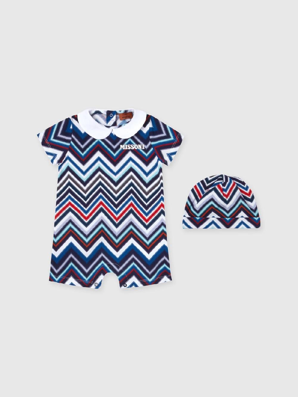 Missoni Set due pezzi con tutina e zuccotto in cotone chevron Negozi Online