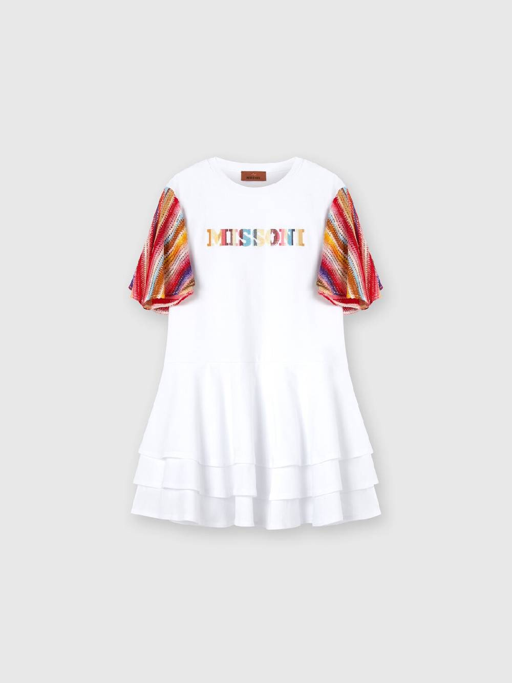 Missoni Abito a maniche corte in jersey di cotone con scritta logo Consegna Veloce