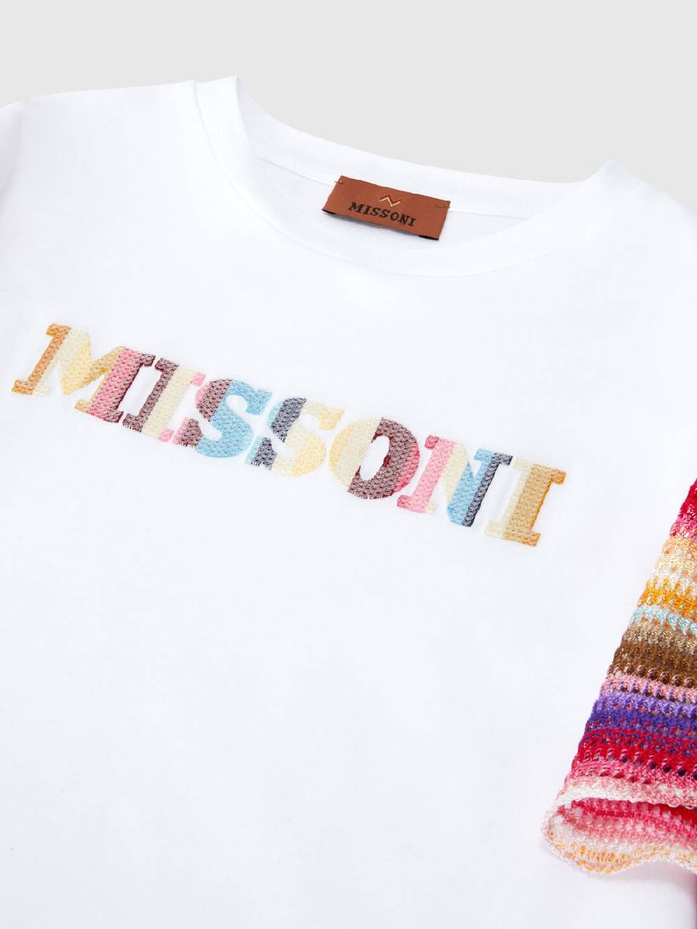 Missoni Abito a maniche corte in jersey di cotone con scritta logo Consegna Veloce
