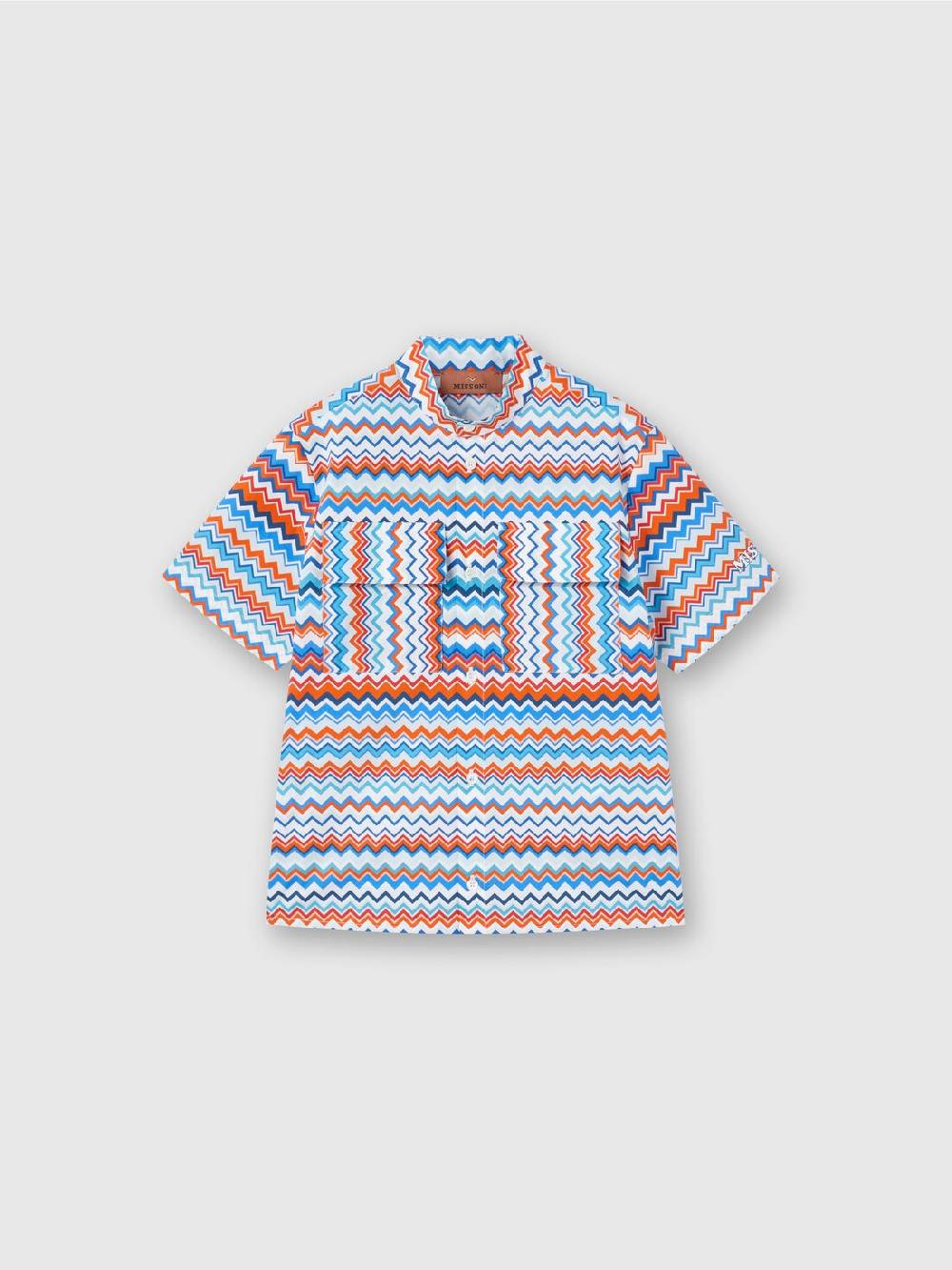 Missoni Camicia a maniche corte in cotone zig zag Prezzo Ridotto