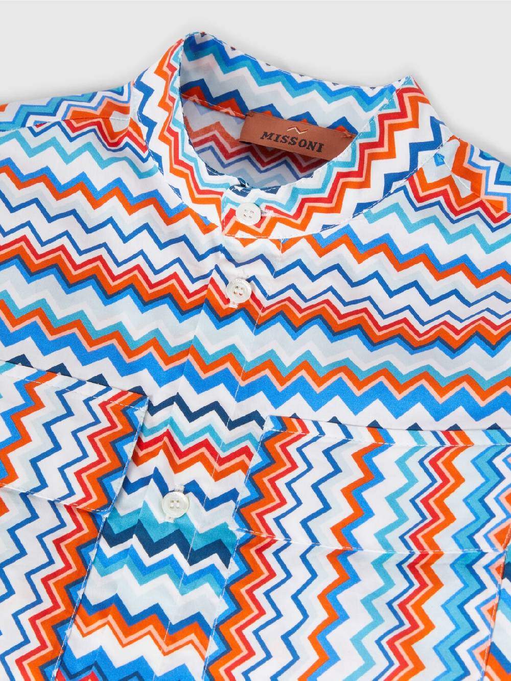 Missoni Camicia a maniche corte in cotone zig zag Prezzo Ridotto