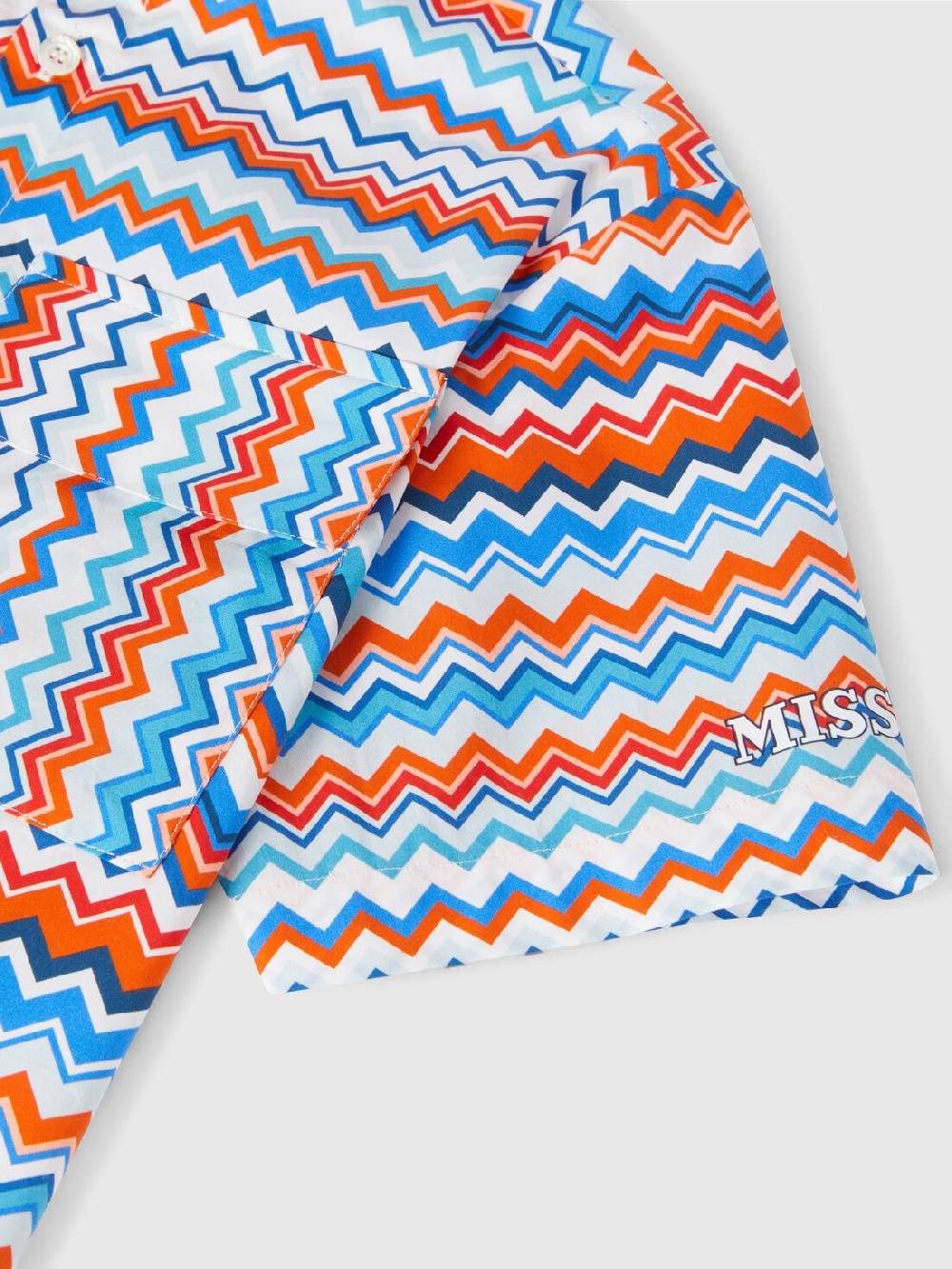 Missoni Camicia a maniche corte in cotone zig zag Prezzo Ridotto