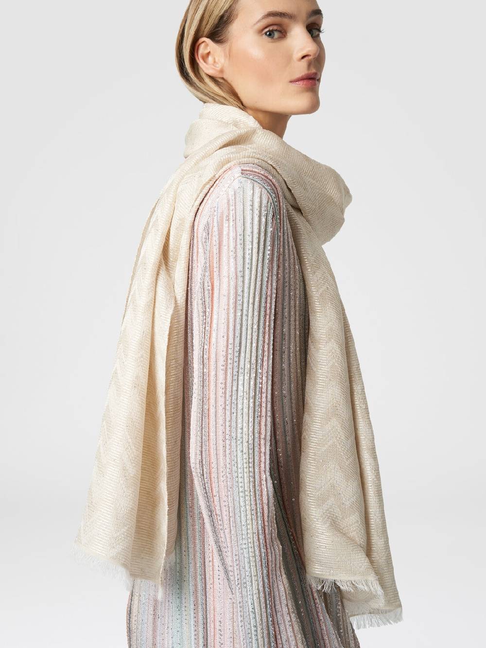 Missoni Stola in misto viscosa chevron con paillettes Online