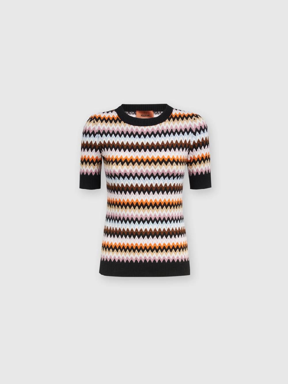Missoni Pullover girocollo a maniche corte in lana zig zag Offerte