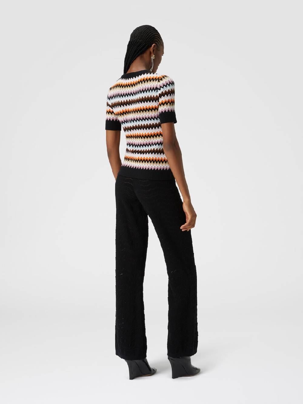 Missoni Pullover girocollo a maniche corte in lana zig zag Offerte