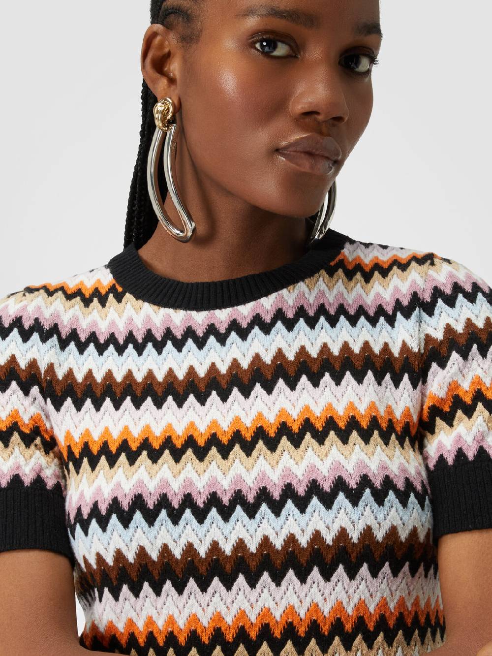 Missoni Pullover girocollo a maniche corte in lana zig zag Offerte