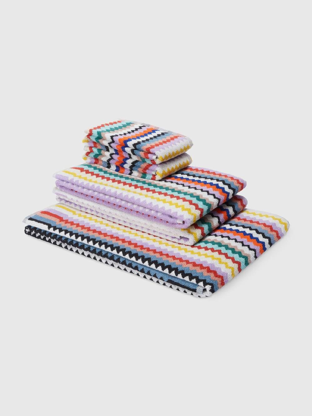 Missoni Set 5 pezzi di asciugamani da bagno Riverbero in spugna di cotone zig zag Vendite Flash