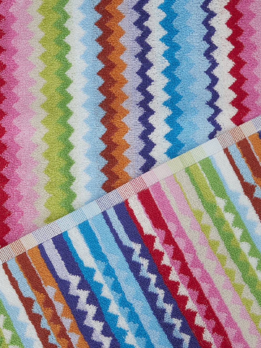 Missoni Set 2 pezzi di asciugamani da bagno Riverbero in spugna di cotone zig zag In Saldo