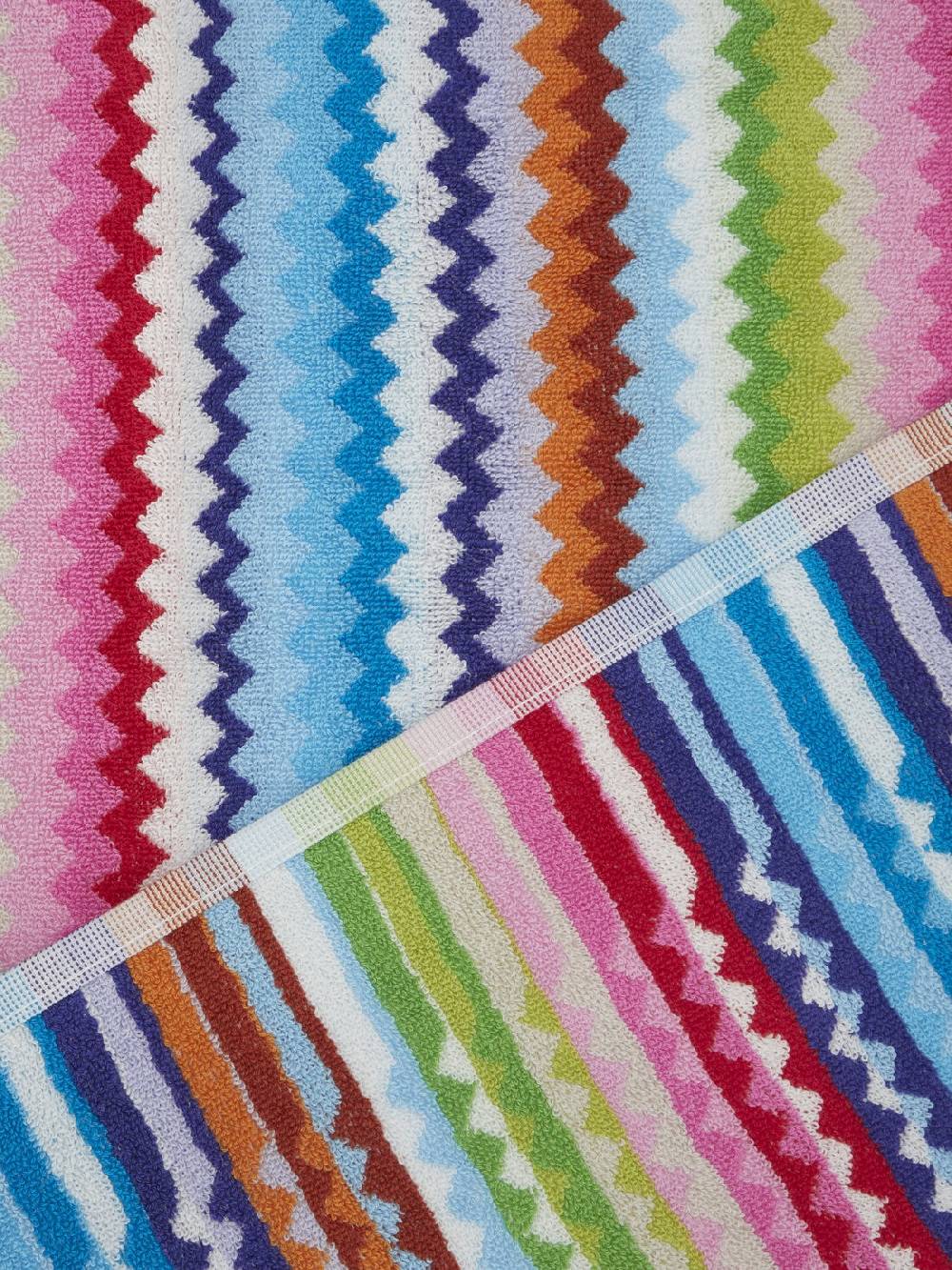 Missoni Set 3 pezzi di asciugamani da bagno Riverbero in spugna di cotone zig zag Nuova