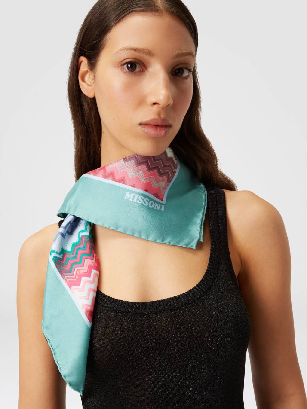 Missoni Foulard in seta con motivo zig zag Offerte stagionali