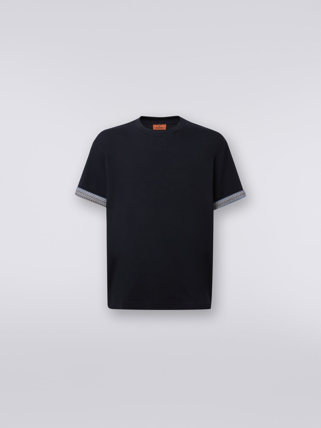 Missoni T-shirt girocollo in cotone con risvolti chevron Offerta settimanale