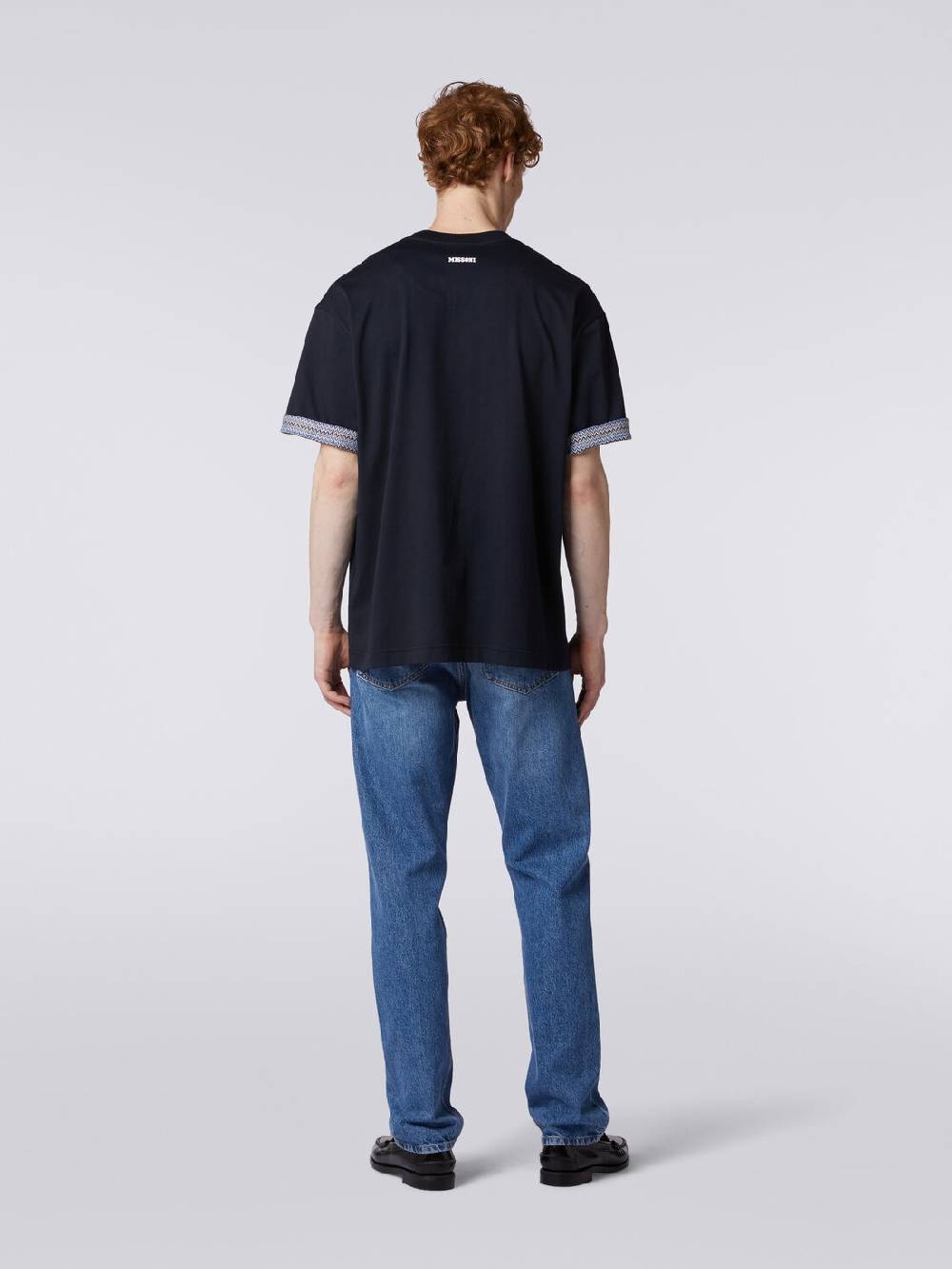 Missoni T-shirt girocollo in cotone con risvolti chevron Offerta settimanale
