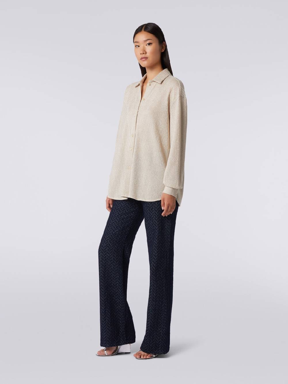 Missoni Camicia oversize in cotone e viscosa lamé Convenienza