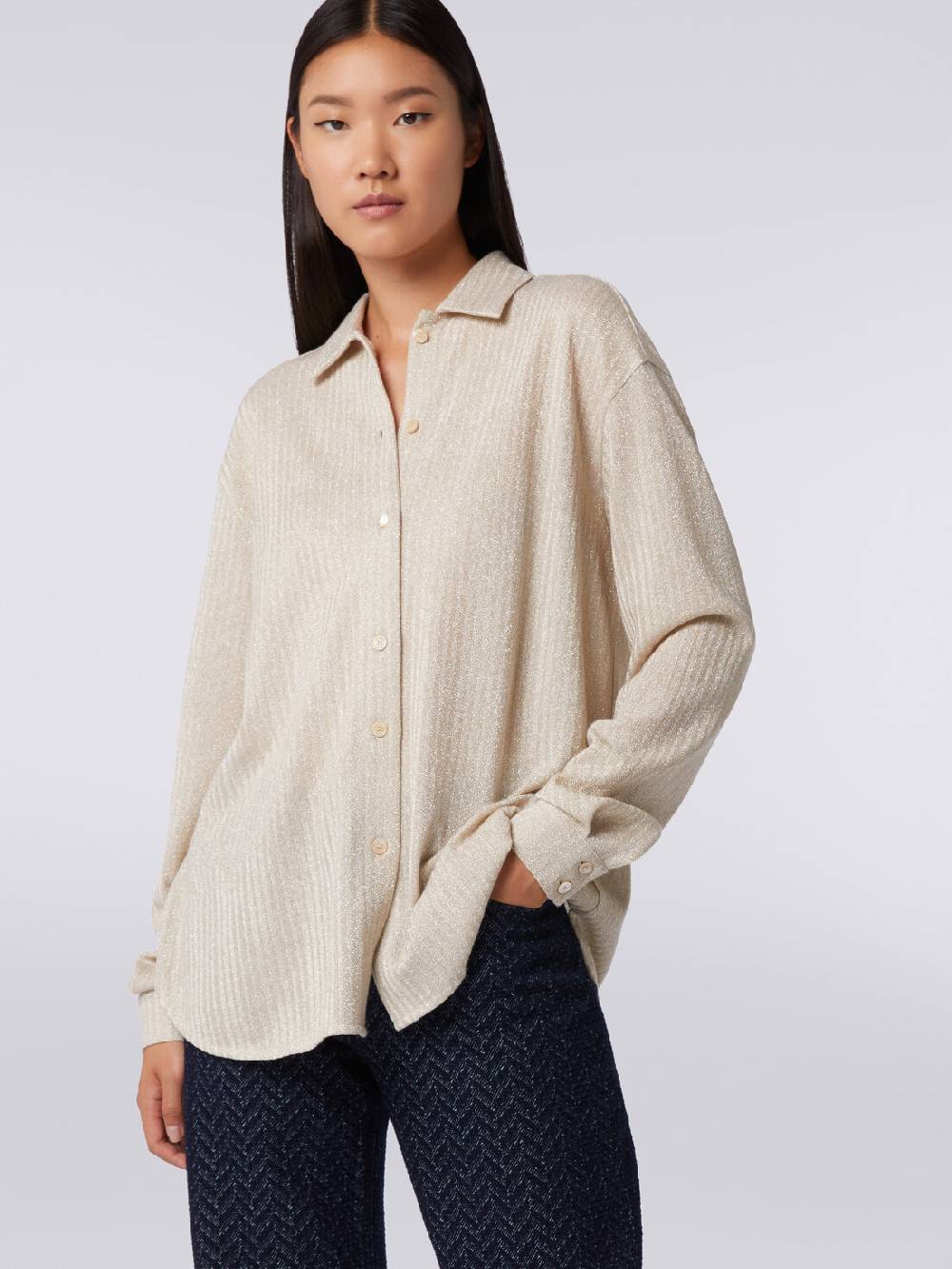 Missoni Camicia oversize in cotone e viscosa lamé Convenienza