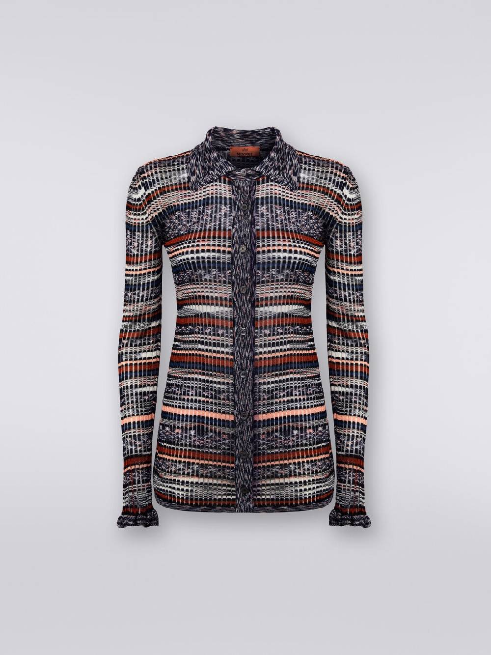 Missoni Camicia in maglia di viscosa a costine fiammata Sconto