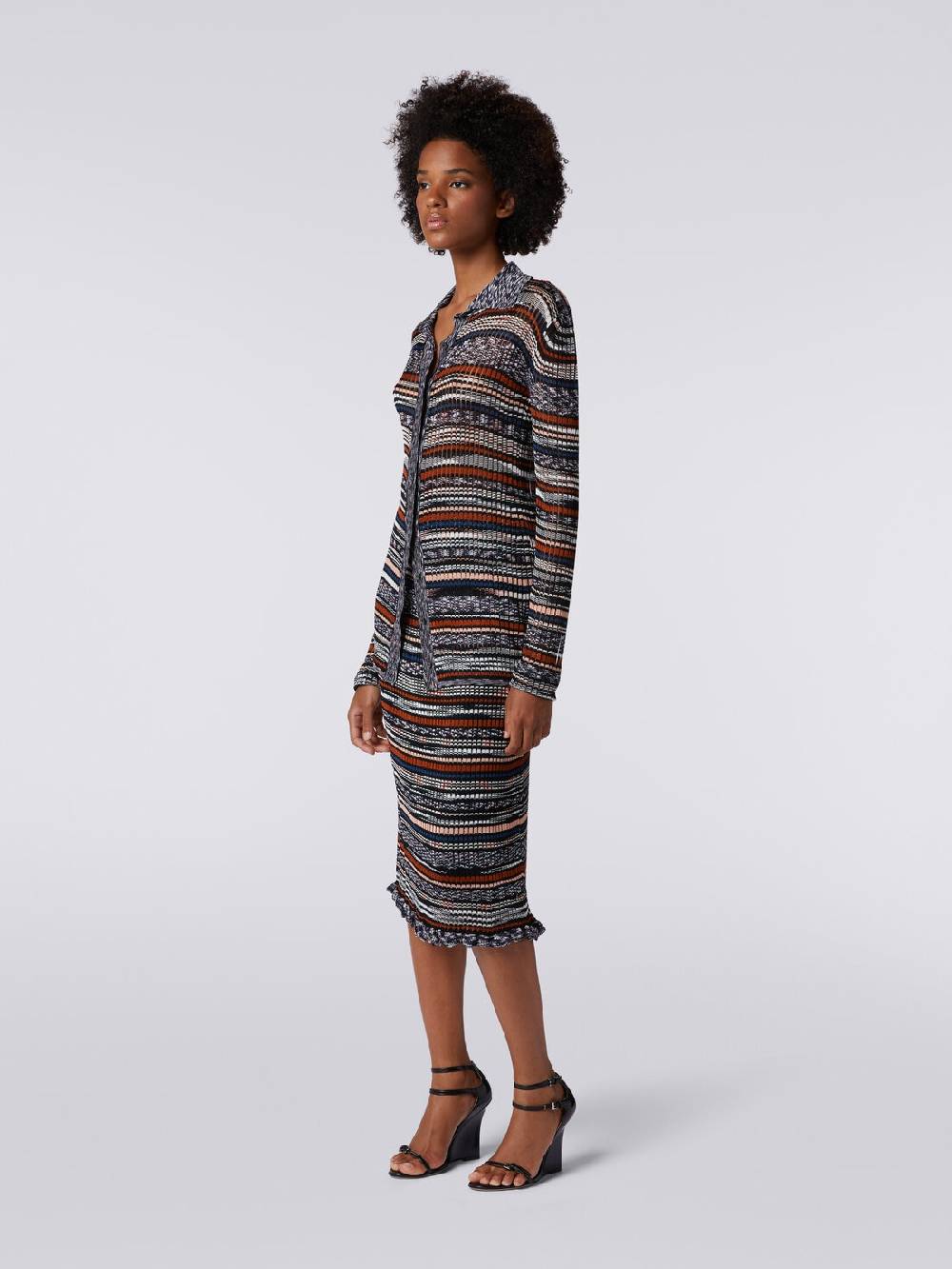 Missoni Camicia in maglia di viscosa a costine fiammata Sconto