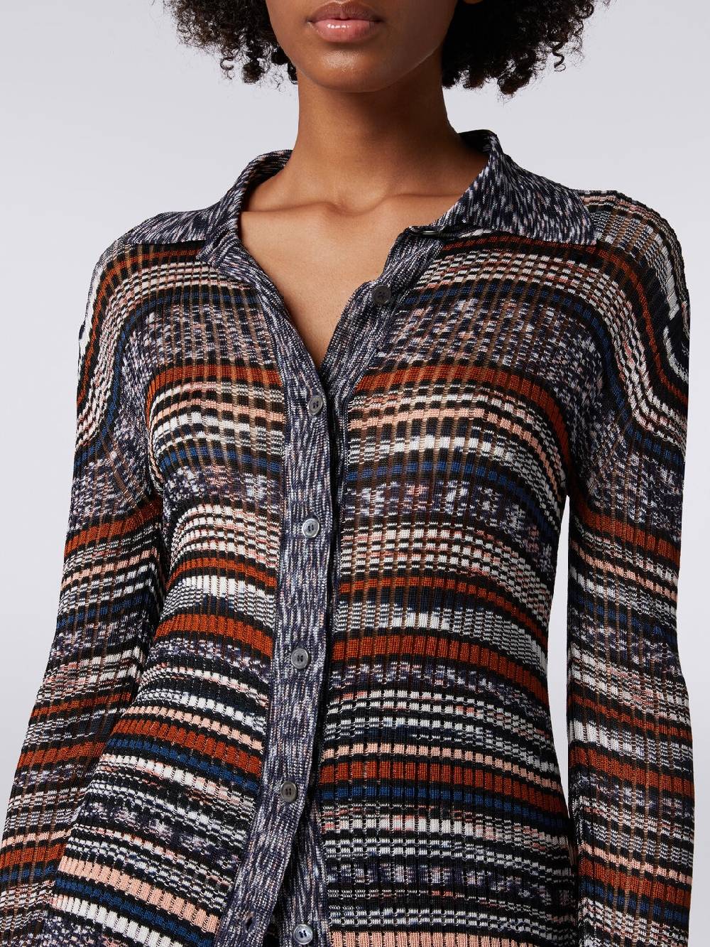 Missoni Camicia in maglia di viscosa a costine fiammata Sconto