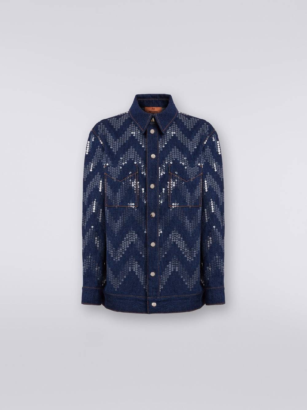 Missoni Overshirt in denim con applicazione di paillettes Offerte