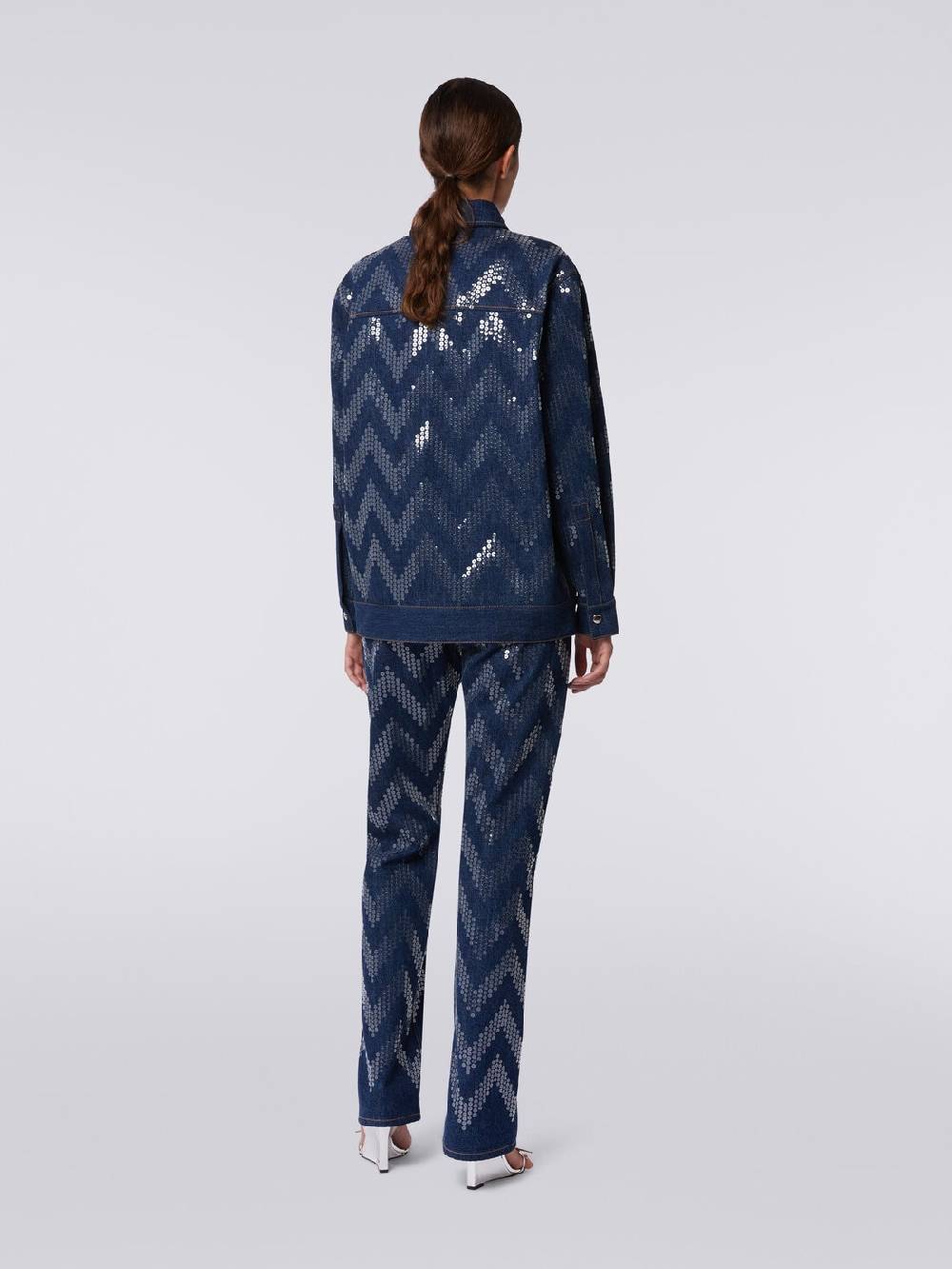 Missoni Overshirt in denim con applicazione di paillettes Offerte