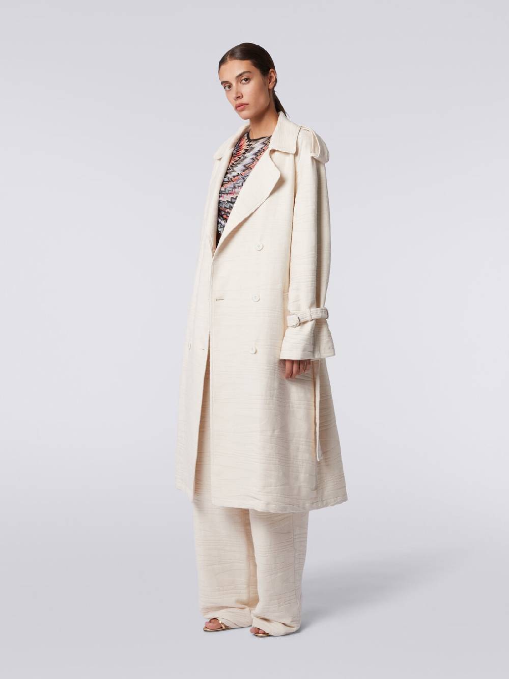 Missoni Trench in canvas di cotone jacquard fimmato Hotsell