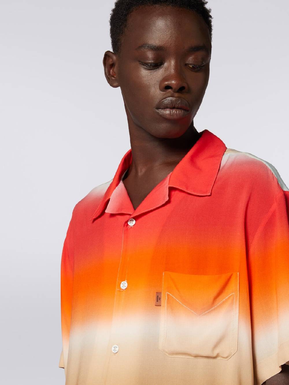 Missoni Camicia a maniche corte in viscosa dégradé Vendita Calda