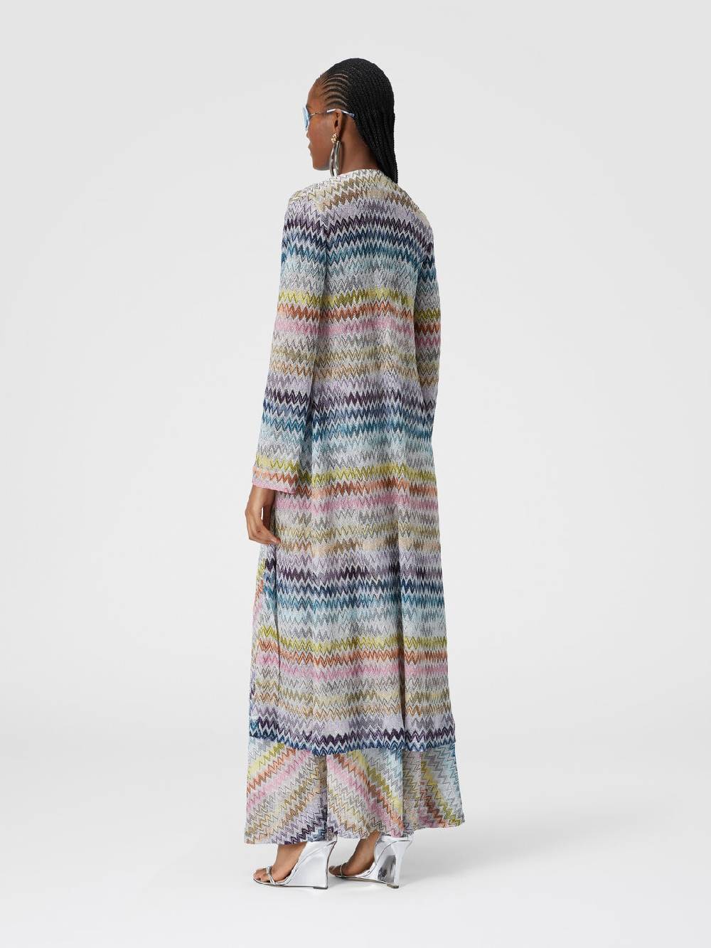 Missoni Cardigan lungo in misto viscosa zig zag lamé Negozio