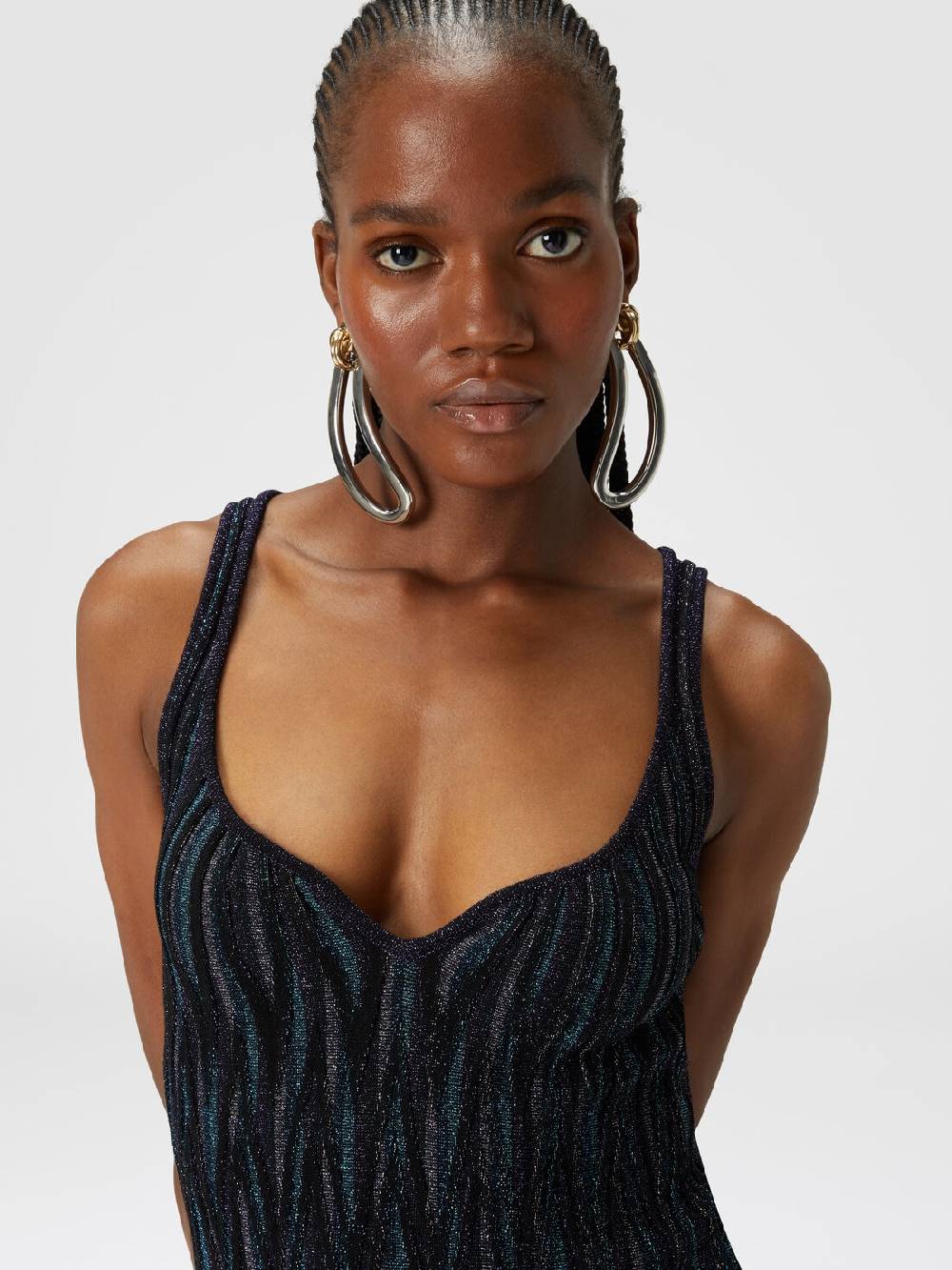 Missoni Mini-abito motivo diamante lamé con scollatura a cuore In Saldo
