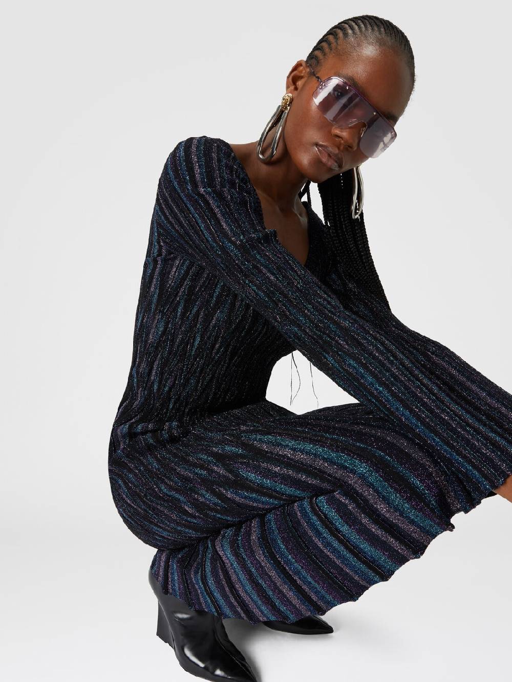 Missoni Gonna midi svasata motivo diamante lamé Nuova