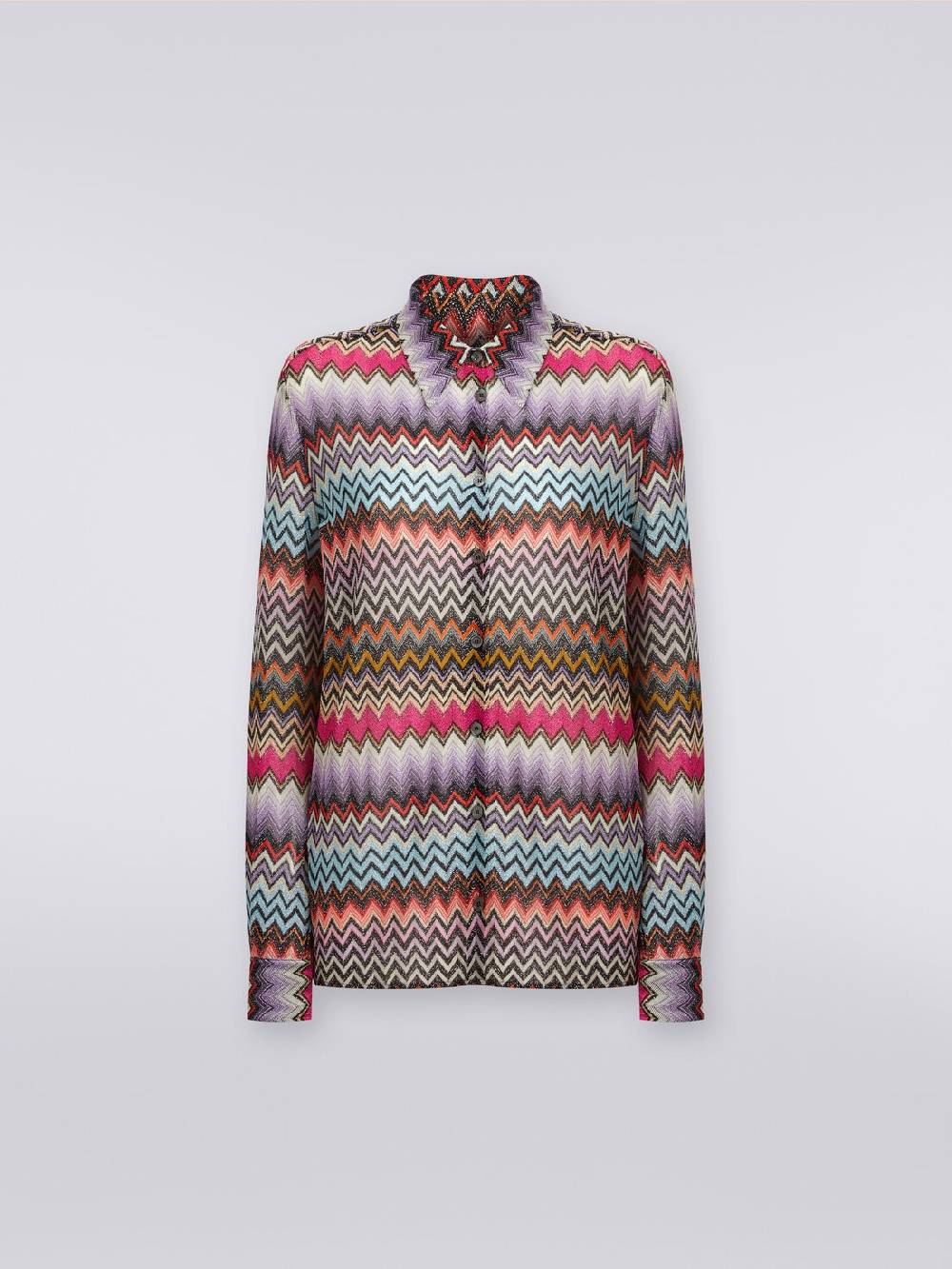 Missoni Camicia in maglia di viscosa chevron con lurex Moda