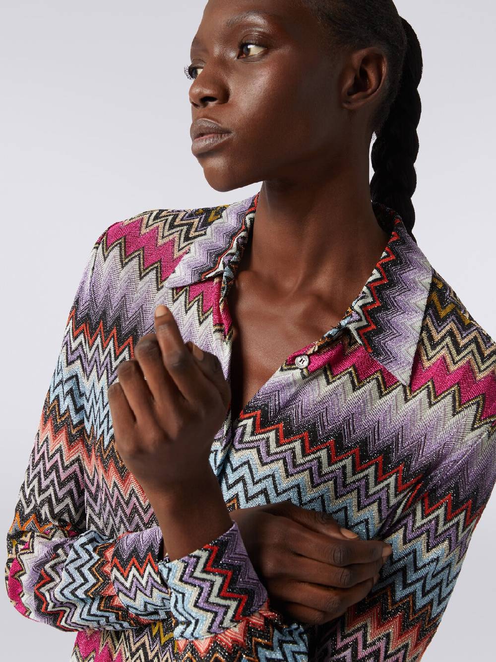 Missoni Camicia in maglia di viscosa chevron con lurex Moda