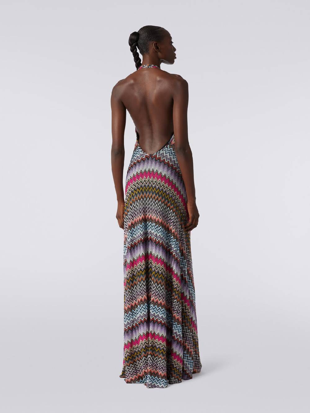 Missoni Abito lungo in viscosa zig zag con lurex Italy