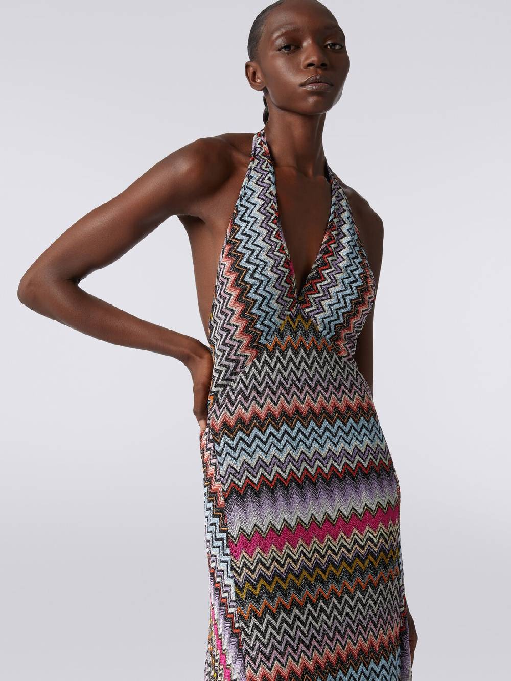 Missoni Abito lungo in viscosa zig zag con lurex Italy