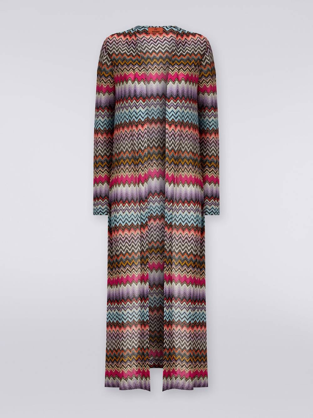 Missoni Cardigan lungo in viscosa zig zag con lurex Italia