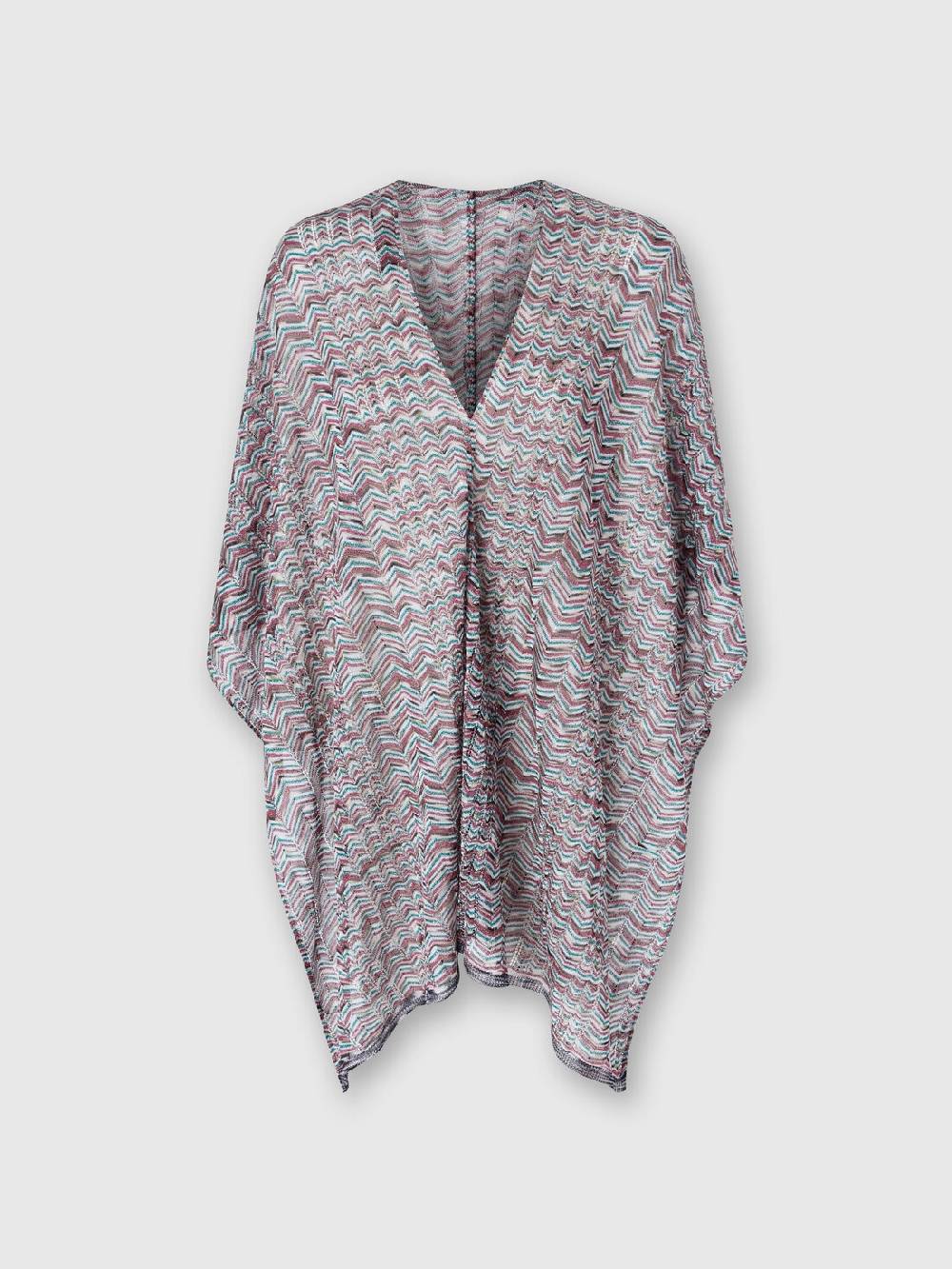 Missoni Poncho in maglia di viscosa e cotone chevron Nuovo