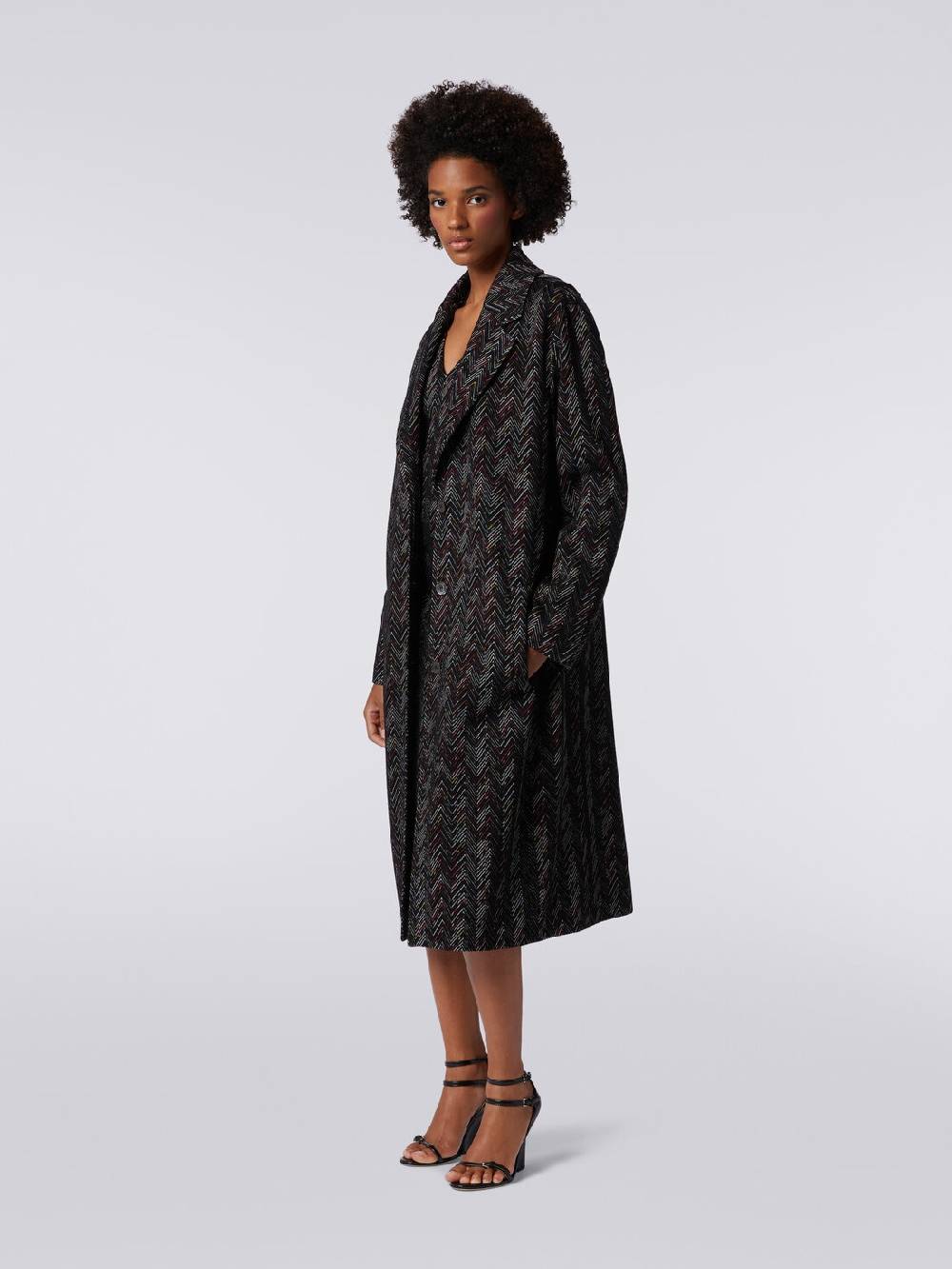 Missoni Cappotto monopetto in misto lana zig zag Qualità