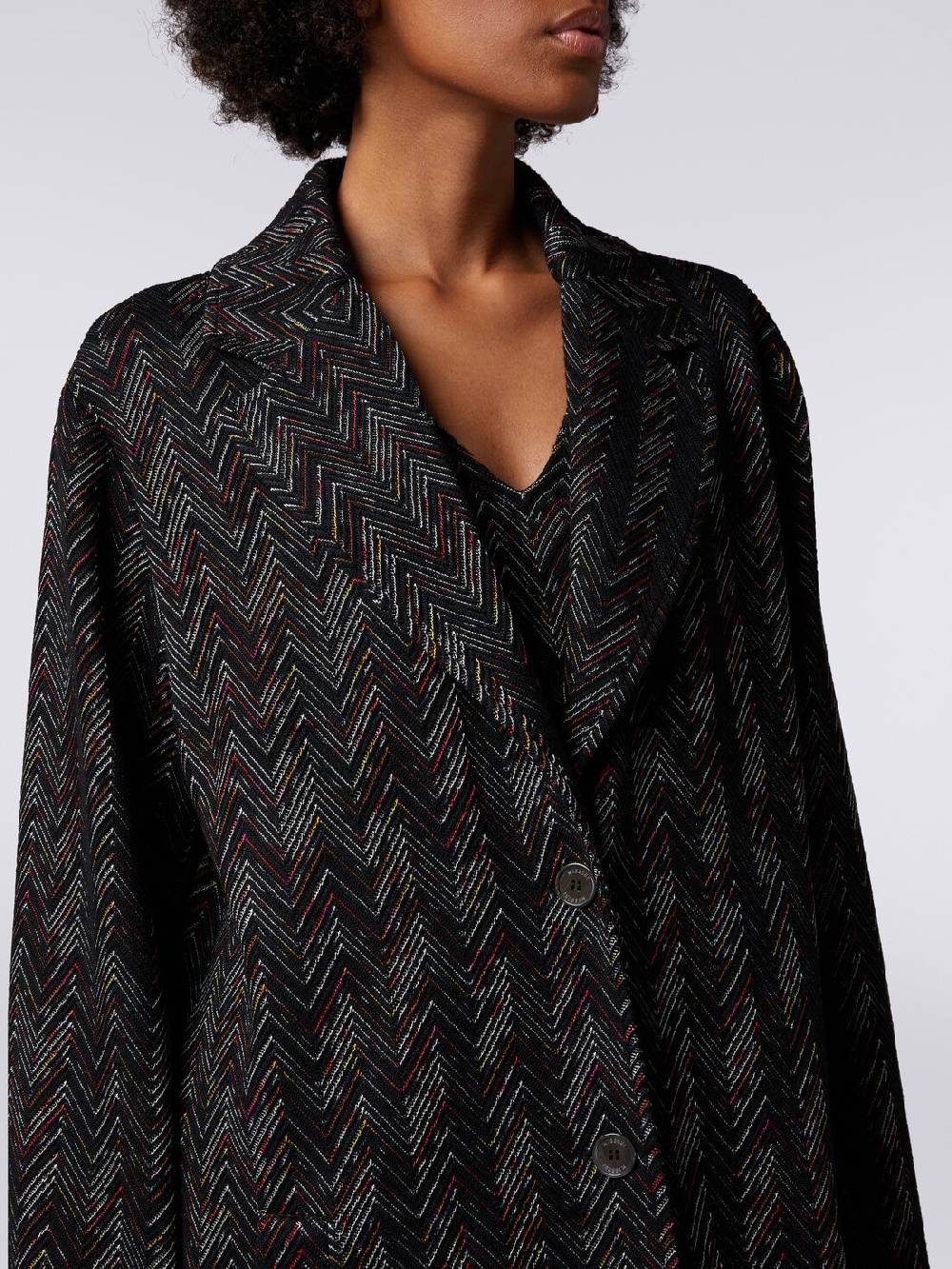 Missoni Cappotto monopetto in misto lana zig zag Qualità