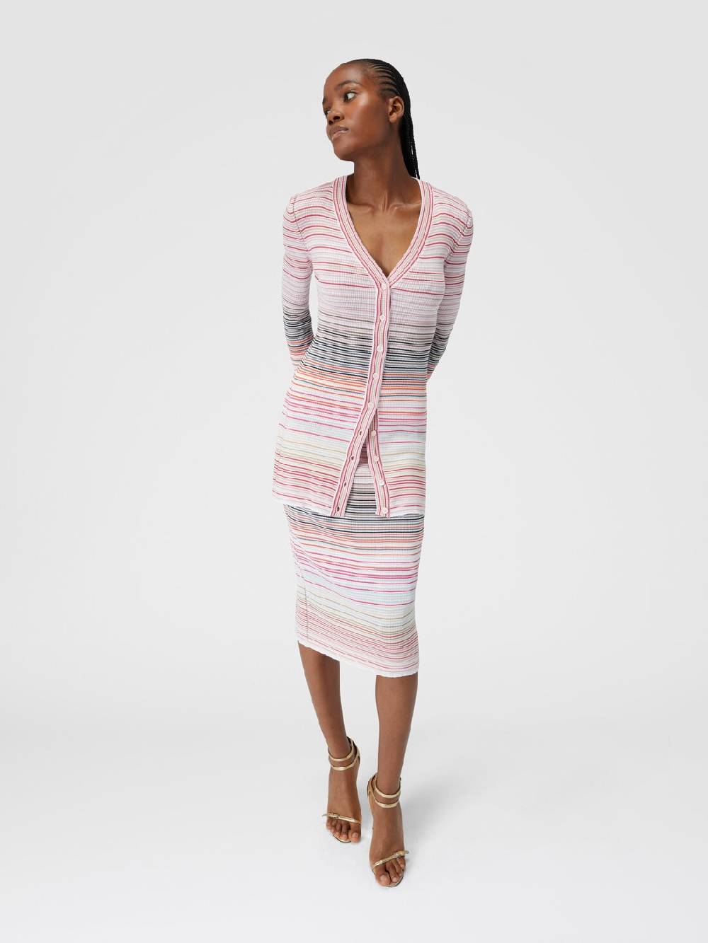 Missoni Cardigan in cotone e viscosa a righe Vendita