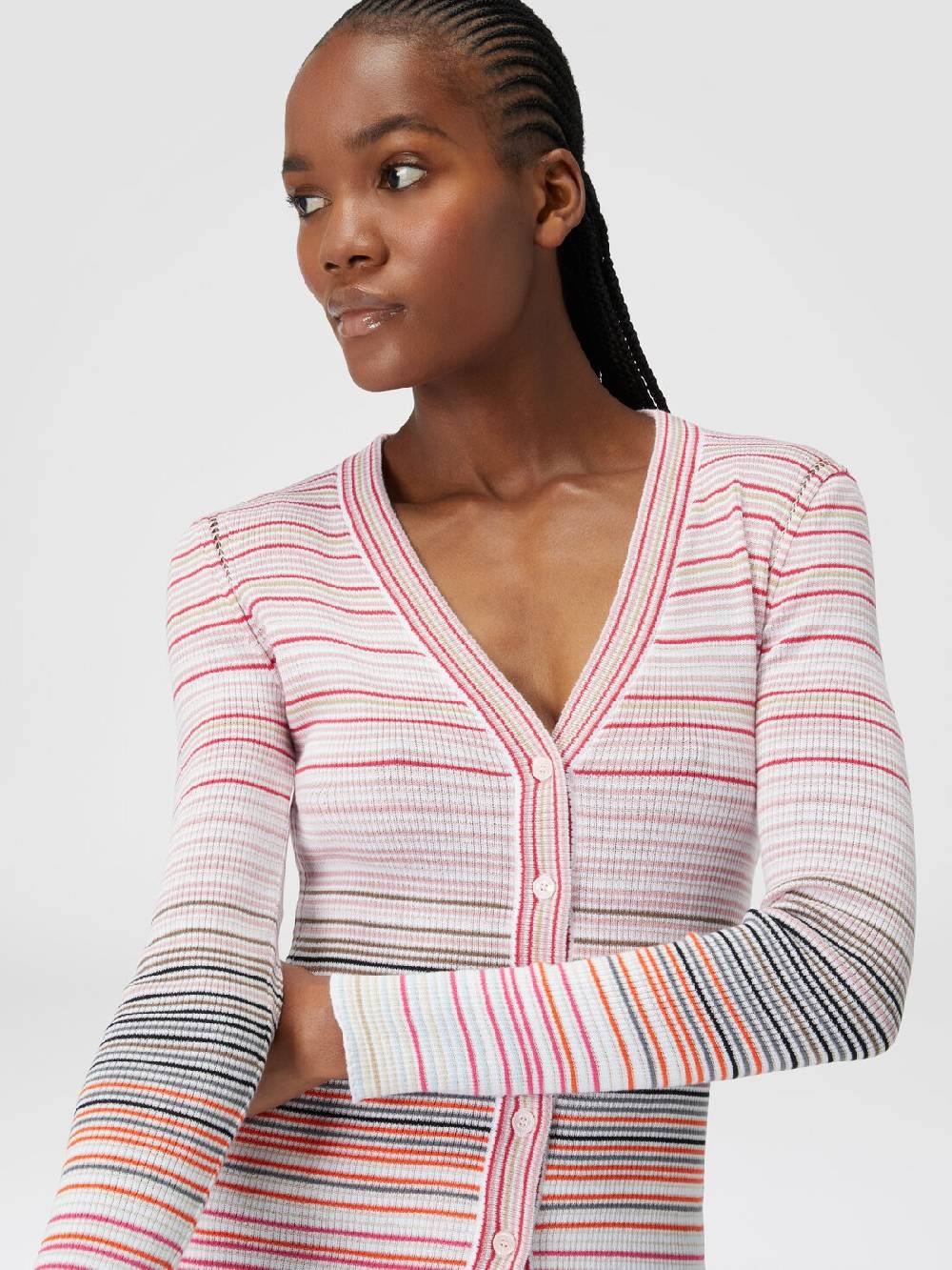 Missoni Cardigan in cotone e viscosa a righe Vendita