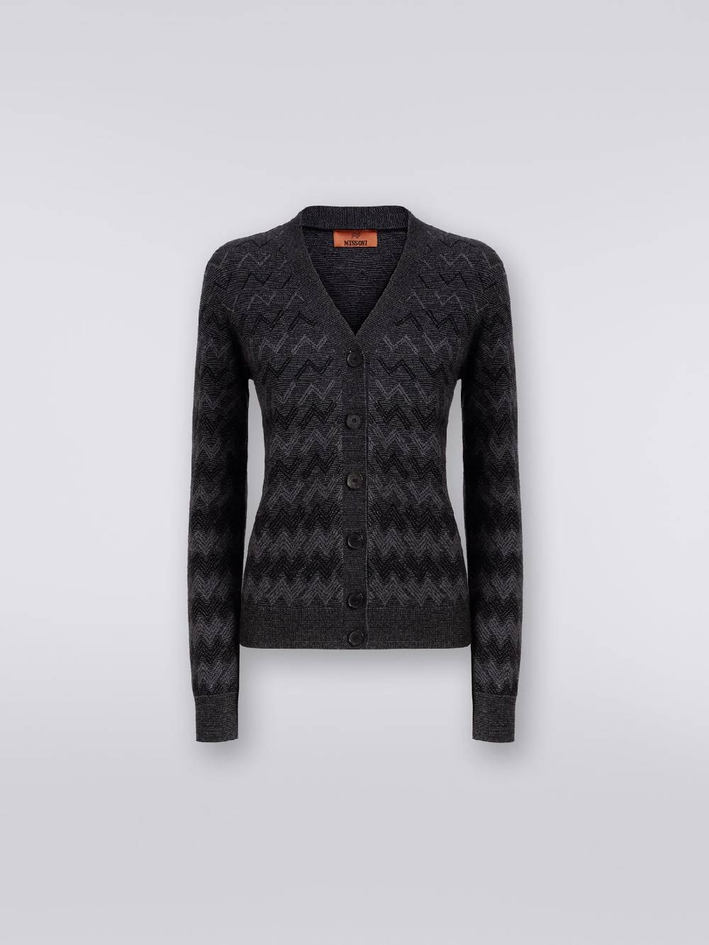 Missoni Cardigan con scollo a V in cachemire con zig zag Spedizione Gratuita