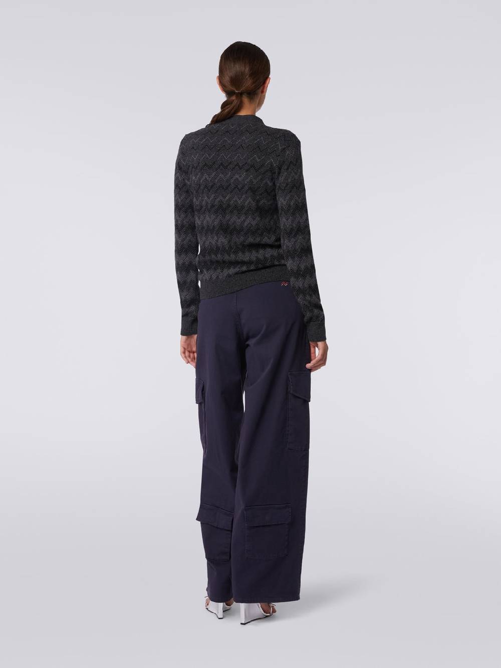 Missoni Cardigan con scollo a V in cachemire con zig zag Spedizione Gratuita