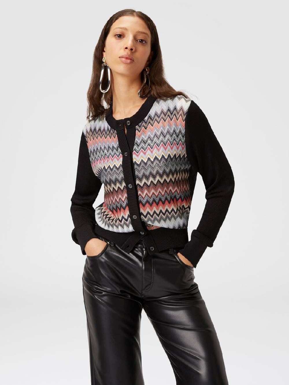 Missoni Cardigan corto in viscosa chevron Pezzi Unici