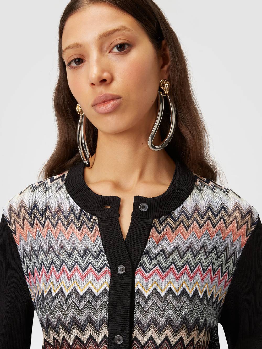 Missoni Cardigan corto in viscosa chevron Pezzi Unici