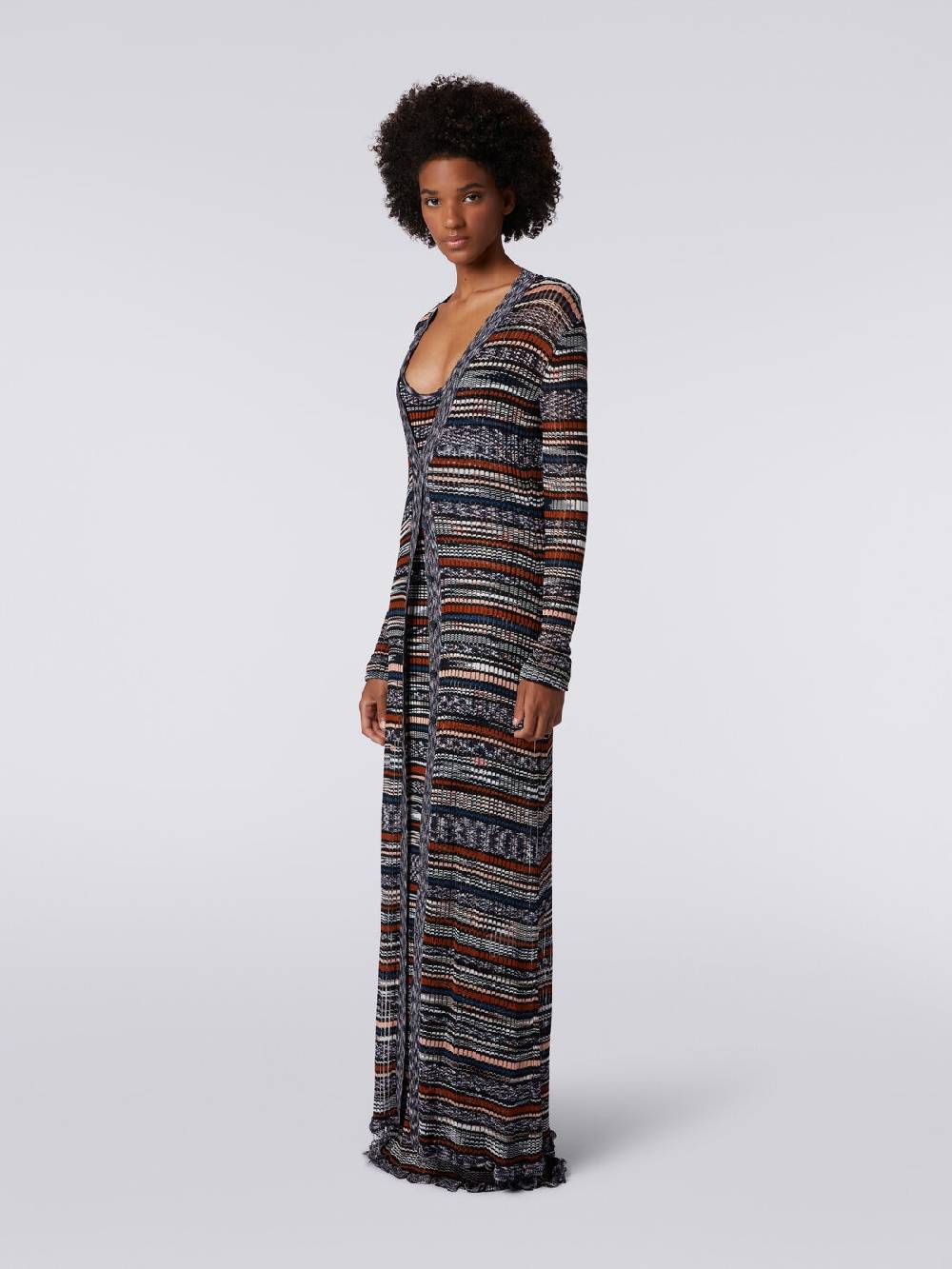 Missoni Cardigan lungo a costine in viscosa fiammata Soddisfazione Garantita
