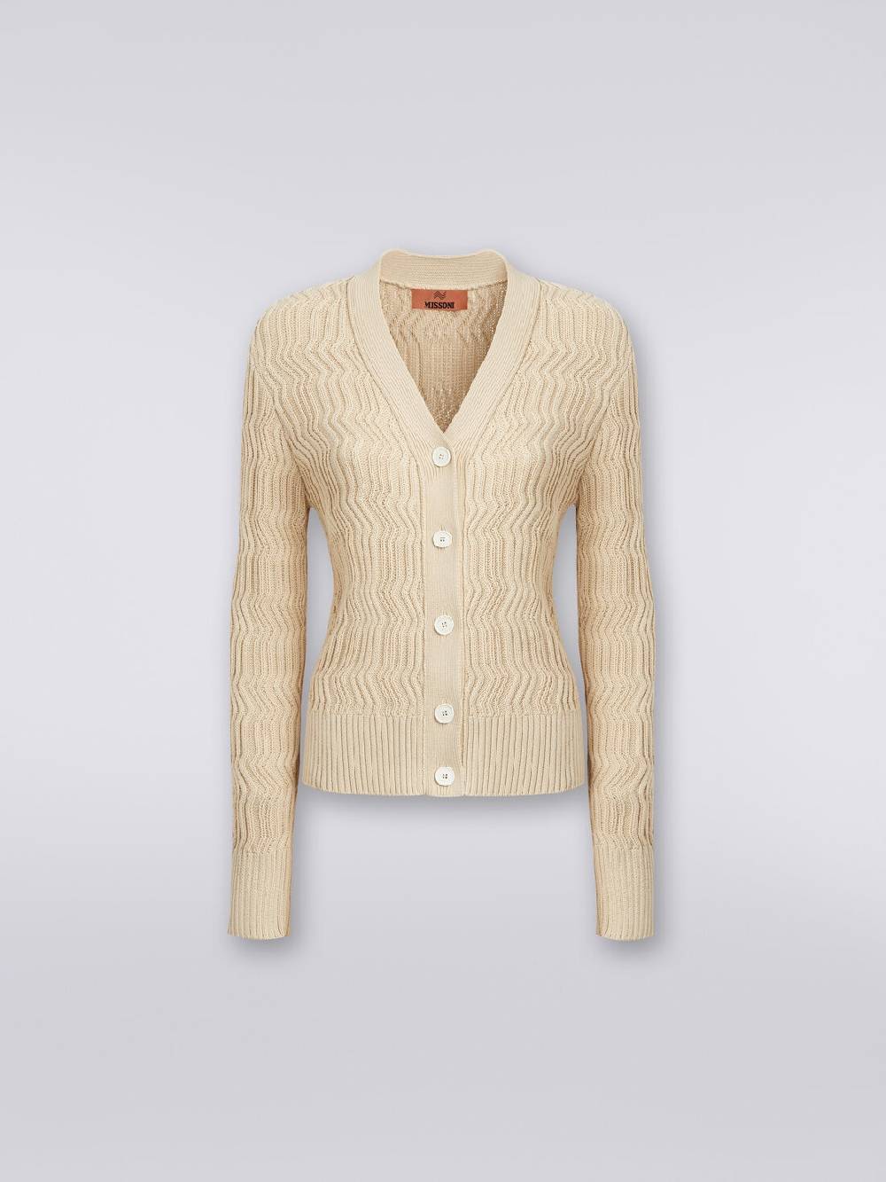 Missoni Cardigan in cotone con nervature verticali a rilievo Qualità Garantita