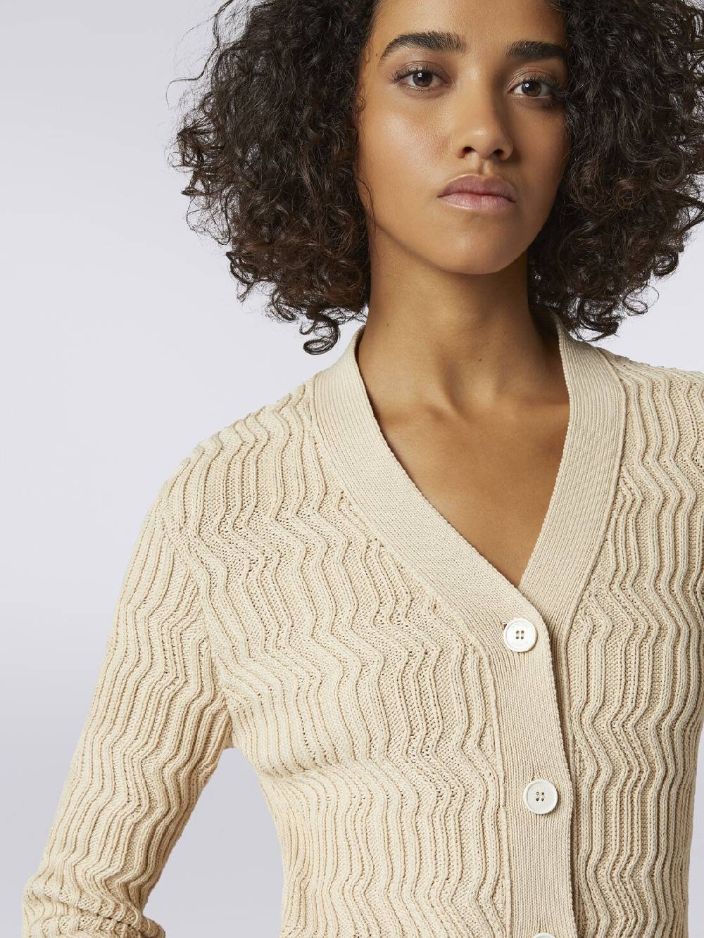 Missoni Cardigan in cotone con nervature verticali a rilievo Qualità Garantita