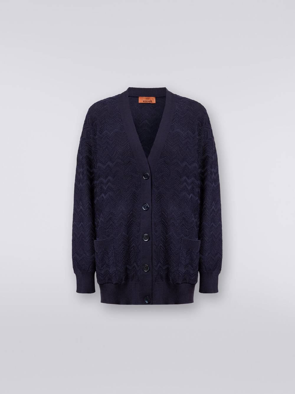 Missoni Cardigan oversize in maglia di viscosa e lana chevron Negozi Online