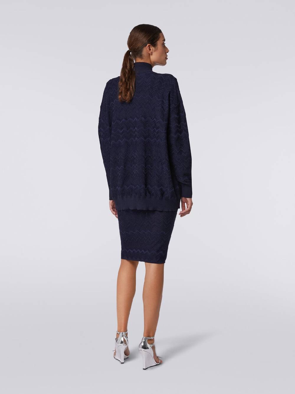 Missoni Cardigan oversize in maglia di viscosa e lana chevron Negozi Online