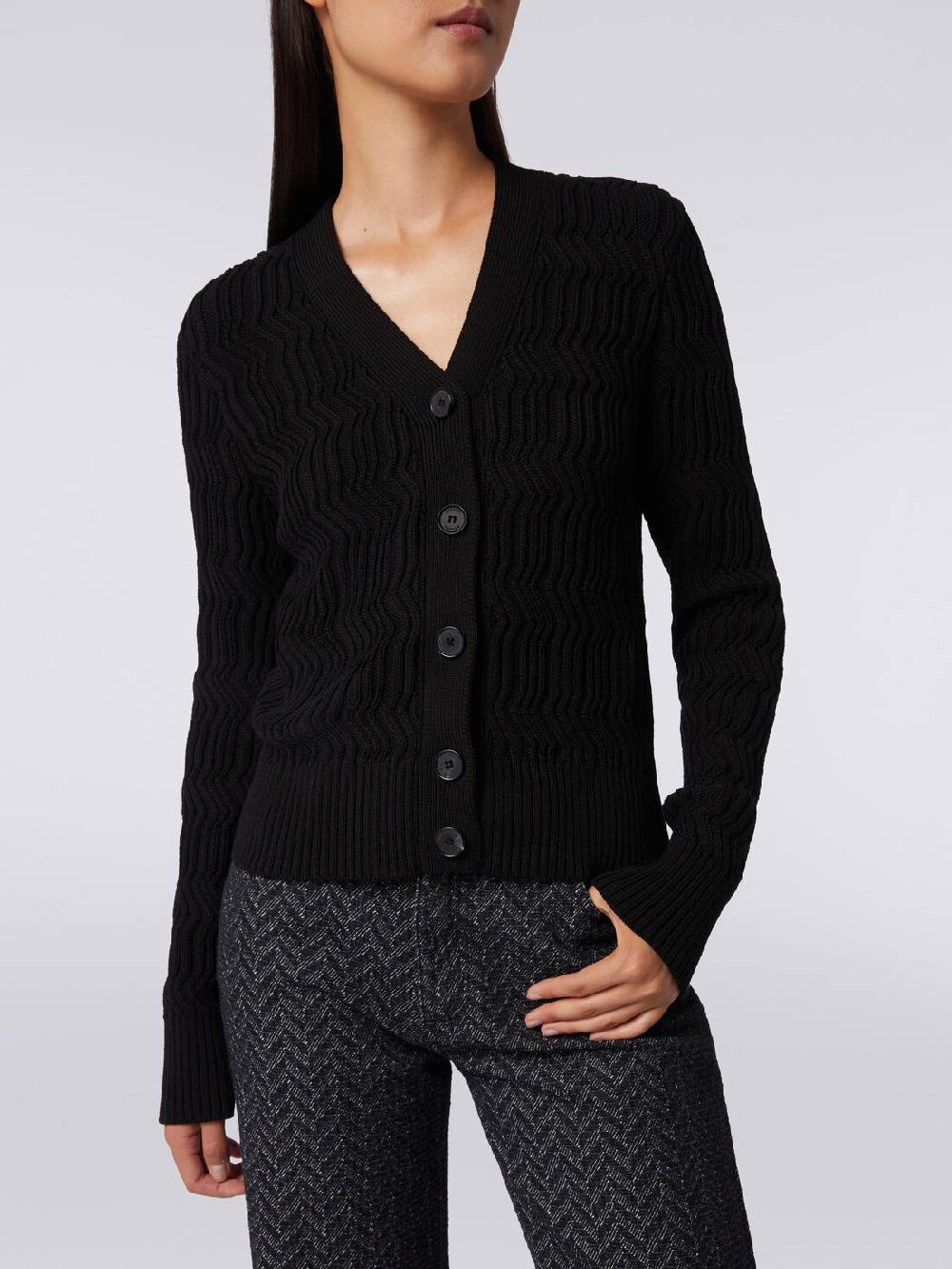 Missoni Cardigan in cotone con nervature verticali a rilievo Acquista Ora